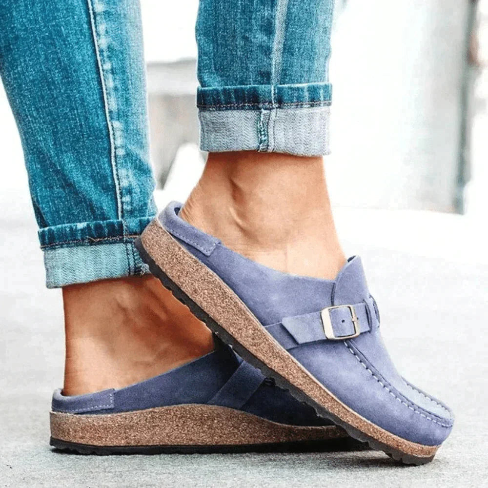 Women's Slip-On Clogs – Suede-Like Upper, Adjustable Buckle, Cork Sole-83205-03fd8274-3543-4567-b7f9-db1bc7451236