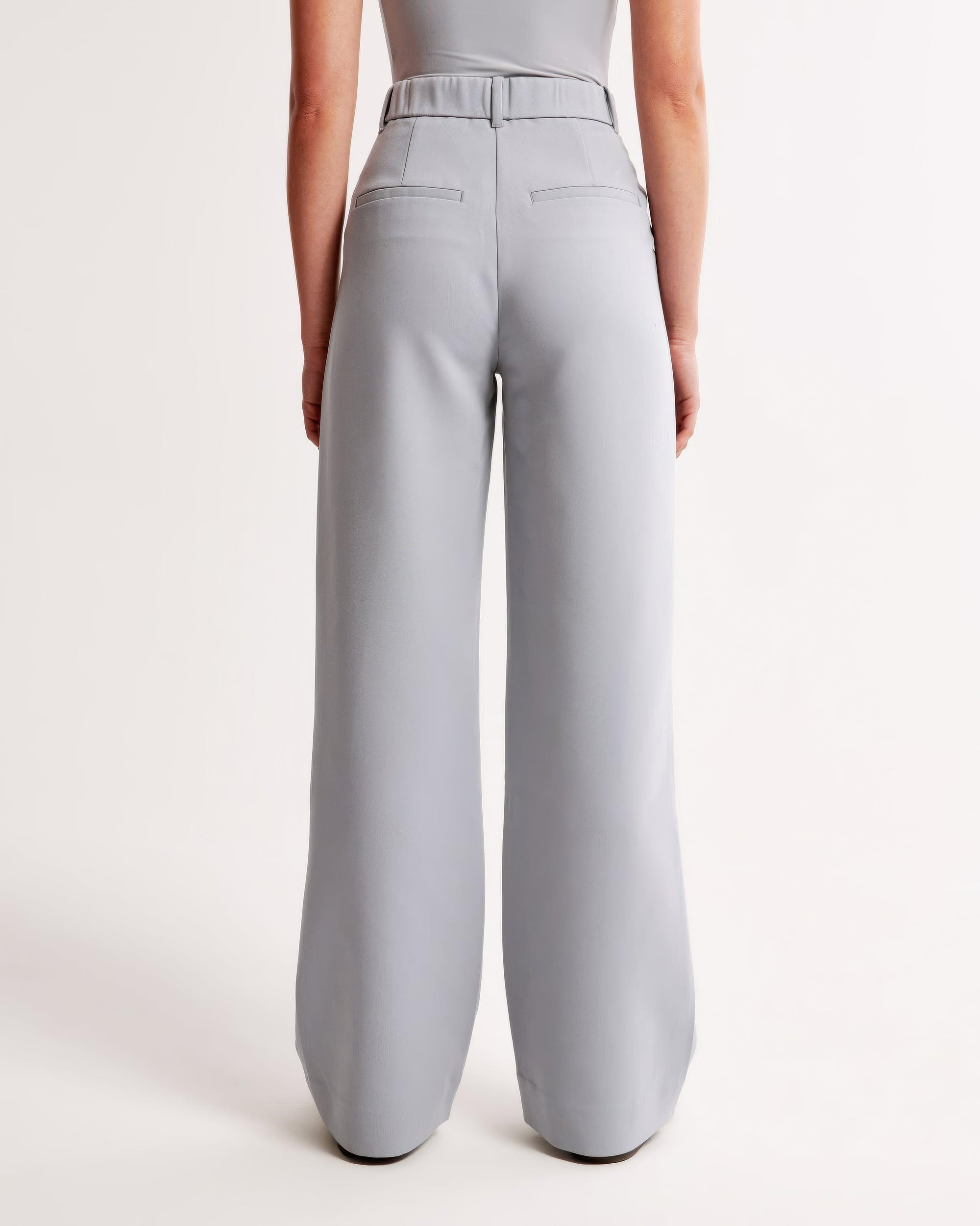 Women's High-Waisted Wide-Leg Pleated Trousers - Smooth Fabric, Modern Minimalist Style-83175-13f13f1e-4bd0-43df-b595-925344d3991c