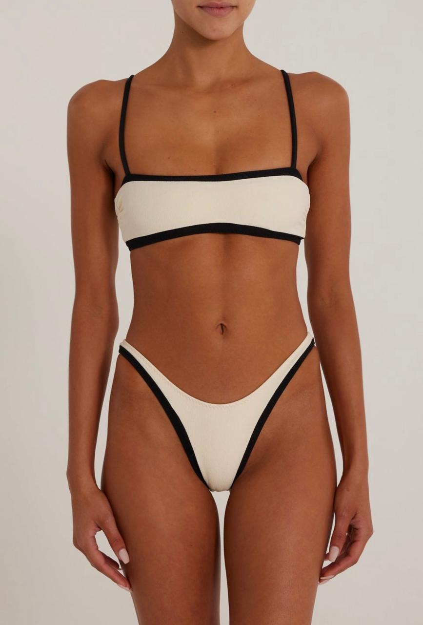 Women's Two-Piece Swimsuit – Color-Block Bandeau Top, High-Cut Leg-83864-3c1b1984-f301-4ed4-a982-929c72d5ad7b