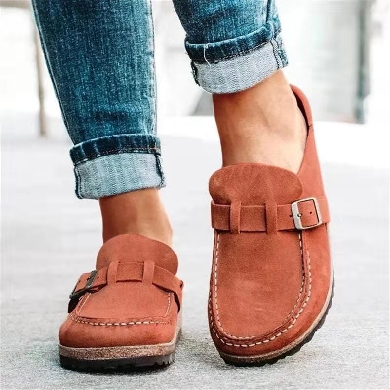 Women's Slip-On Clogs – Suede-Like Upper, Adjustable Buckle, Cork Sole-83205-4770e012-c922-40a1-9227-8e6804c36e02
