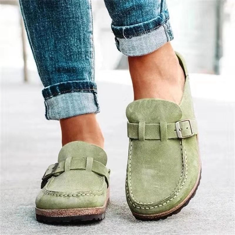 Women's Slip-On Clogs – Suede-Like Upper, Adjustable Buckle, Cork Sole-83205-681493f4-f310-492d-a082-98a0c9cb36be