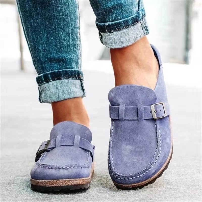 Women's Slip-On Clogs – Suede-Like Upper, Adjustable Buckle, Cork Sole-83205-6a9d2797-1424-45bd-ac42-91b1855bfadb