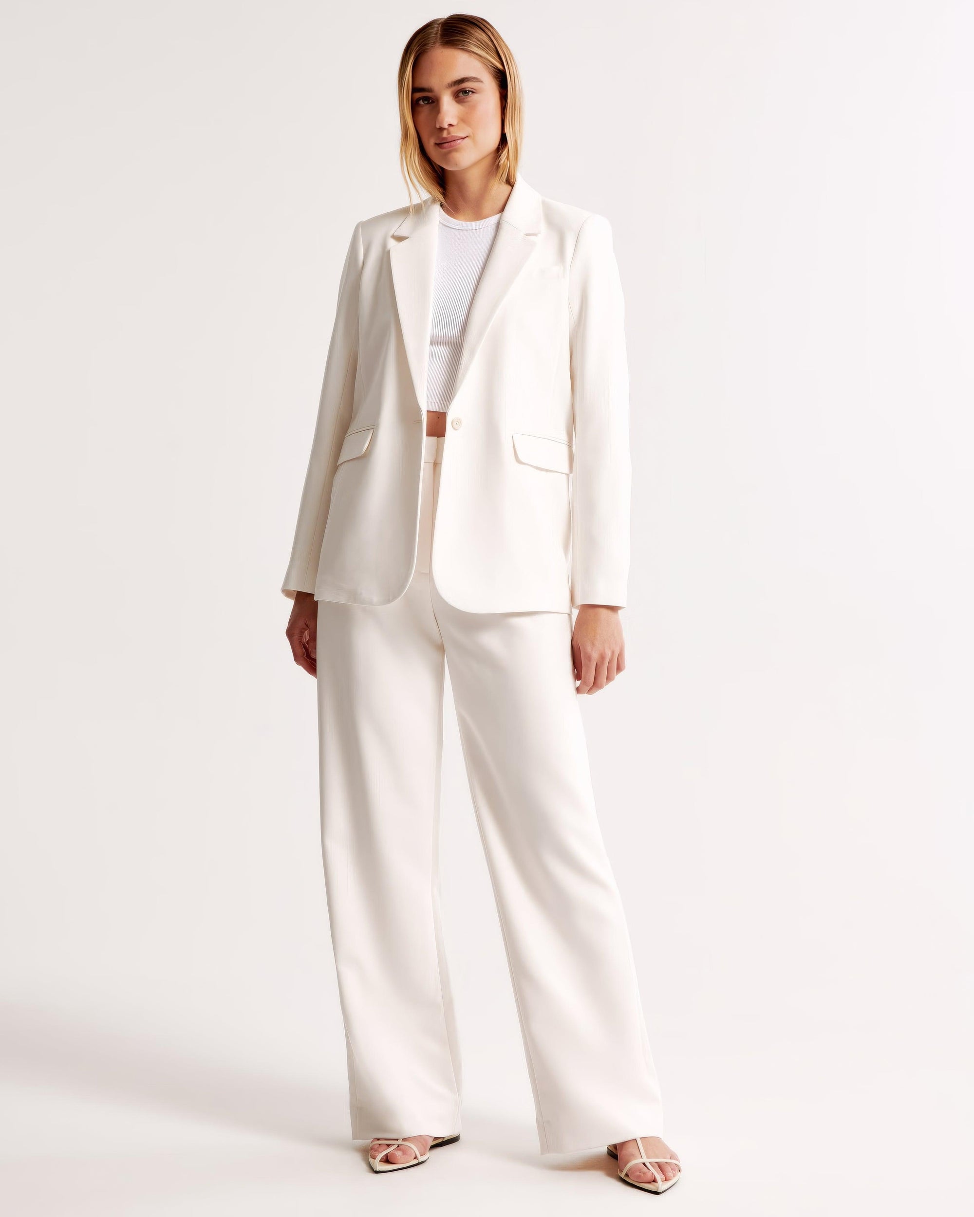 Women's High-Waisted Wide-Leg Pleated Trousers - Smooth Fabric, Modern Minimalist Style-83175-6f2011ff-bf30-471e-88da-c9f520e63b97