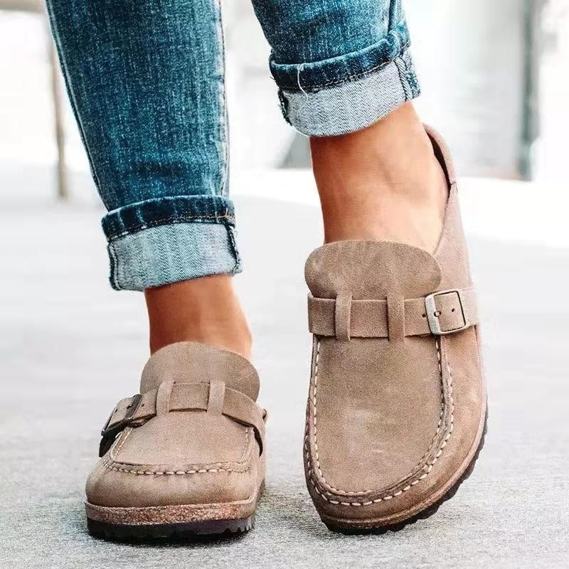 Women's Slip-On Clogs – Suede-Like Upper, Adjustable Buckle, Cork Sole-83205-77c6a4a8-2272-4287-b5a2-c429a84b280e