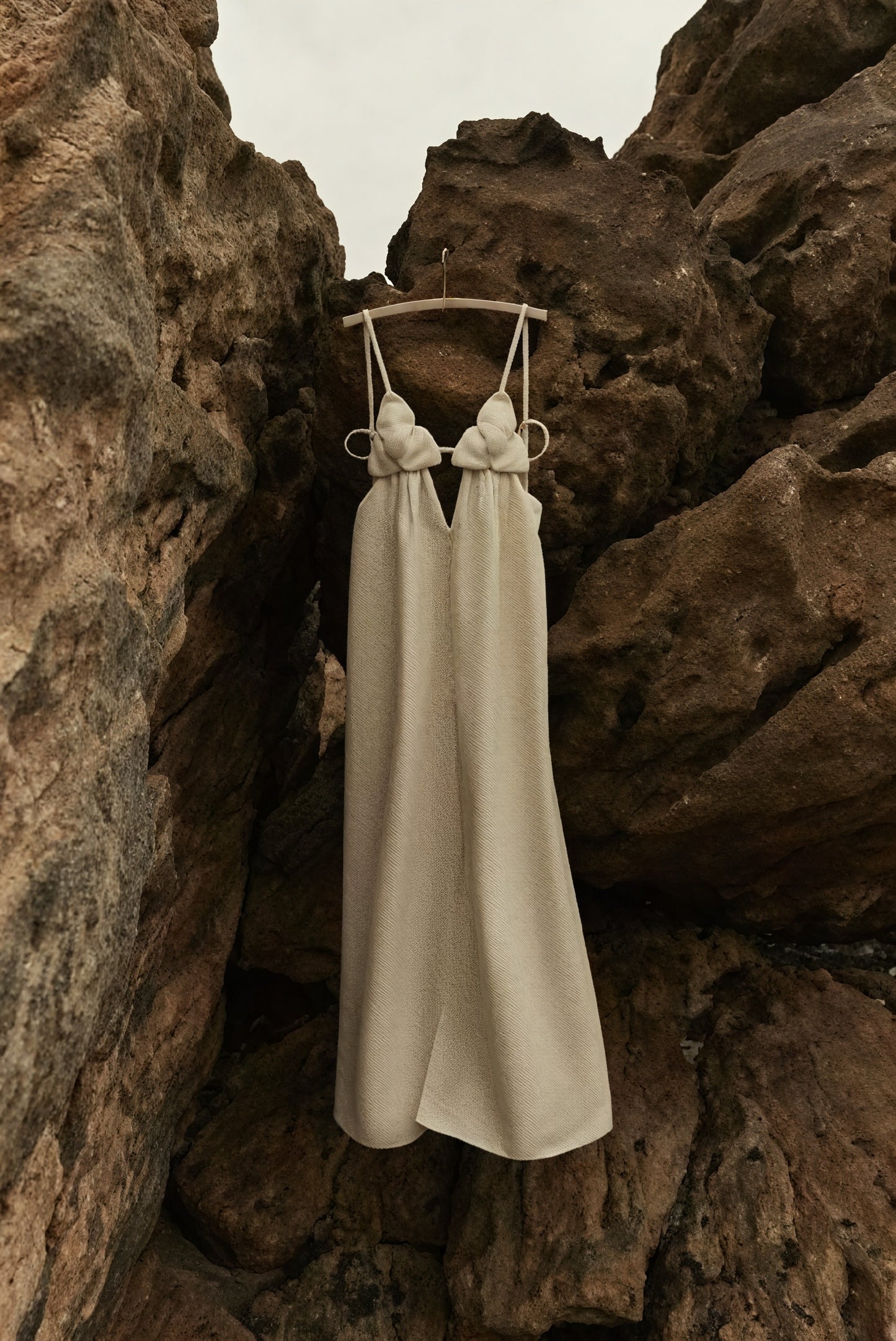 Women's Off-White Linen Blend Maxi Dress – Floral Bust, Keyhole, High Slit, Bohemian-81009-3d2f1355-f1a4-475b-97e7-fb7993f669bc