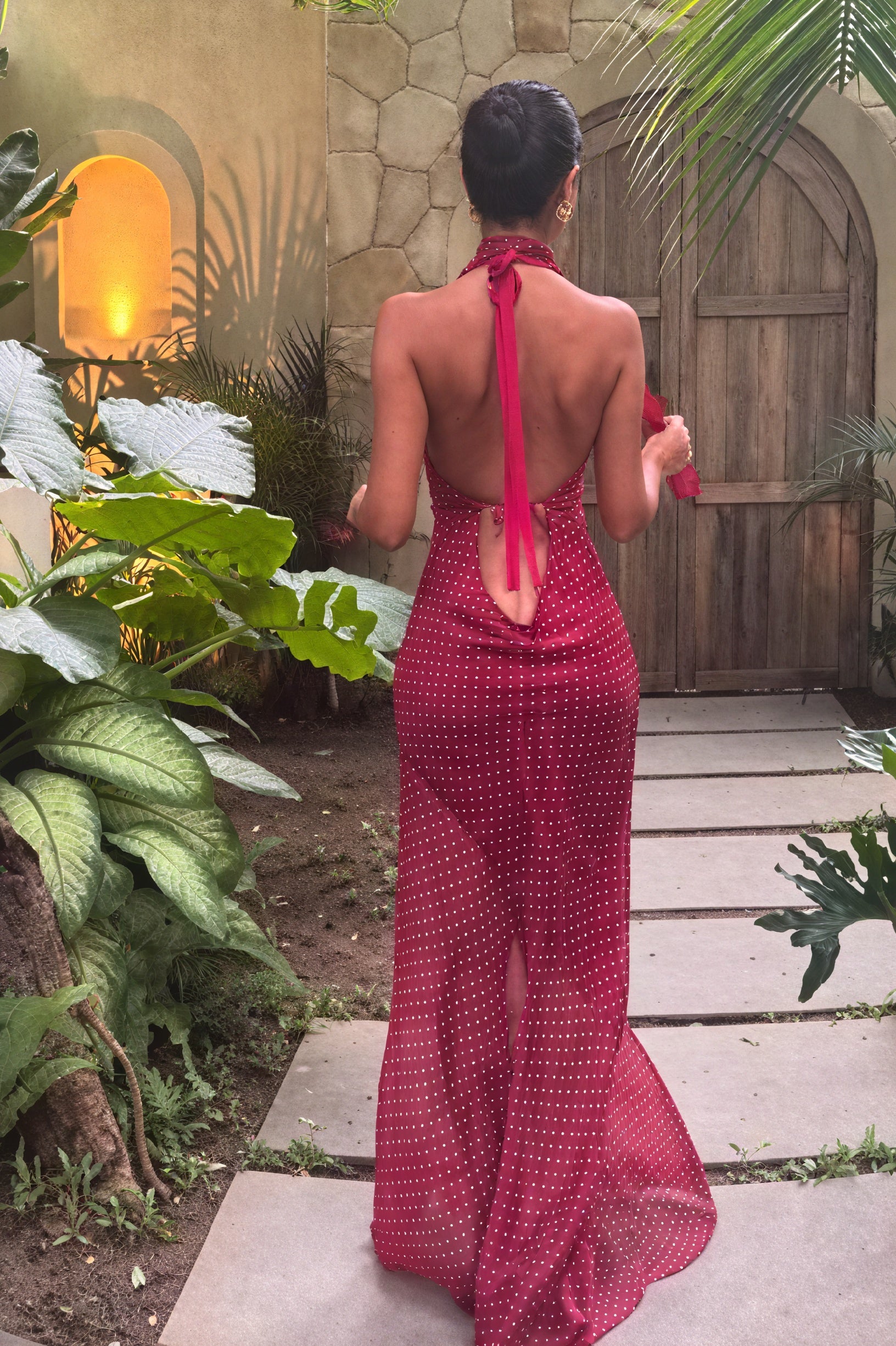 Women's Halter Maxi Dress – Plunging V-Neck, Open Back, Floor-Length-81108-6e61a787-18e3-4b25-ae5f-8e5b1dcd1894