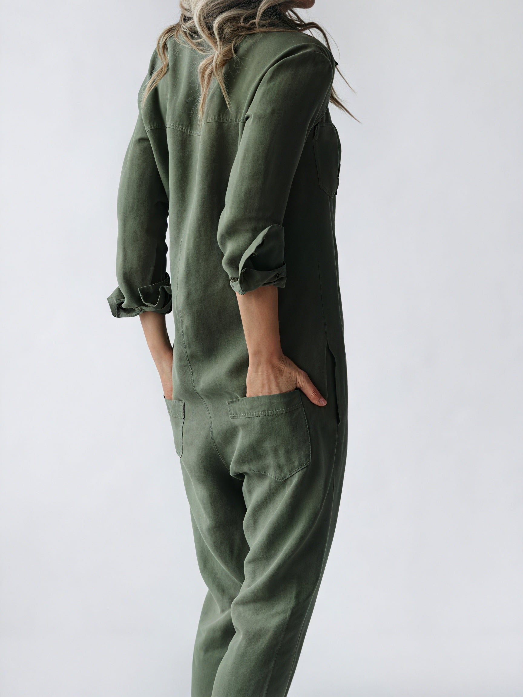 Women's Linen Blend Jumpsuit – Button-Down, Tapered Leg, Relaxed Fit-81162-d328dfe8-1368-44ad-9b43-875f190105fd