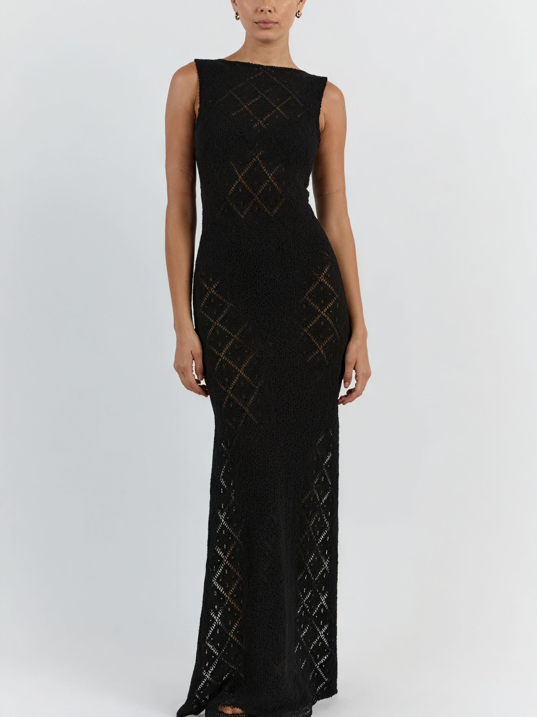 Women's Maxi Dress – Sleeveless Open Knit Design-83712-bc0766b8-941b-4d04-99ef-3a870b2138f8