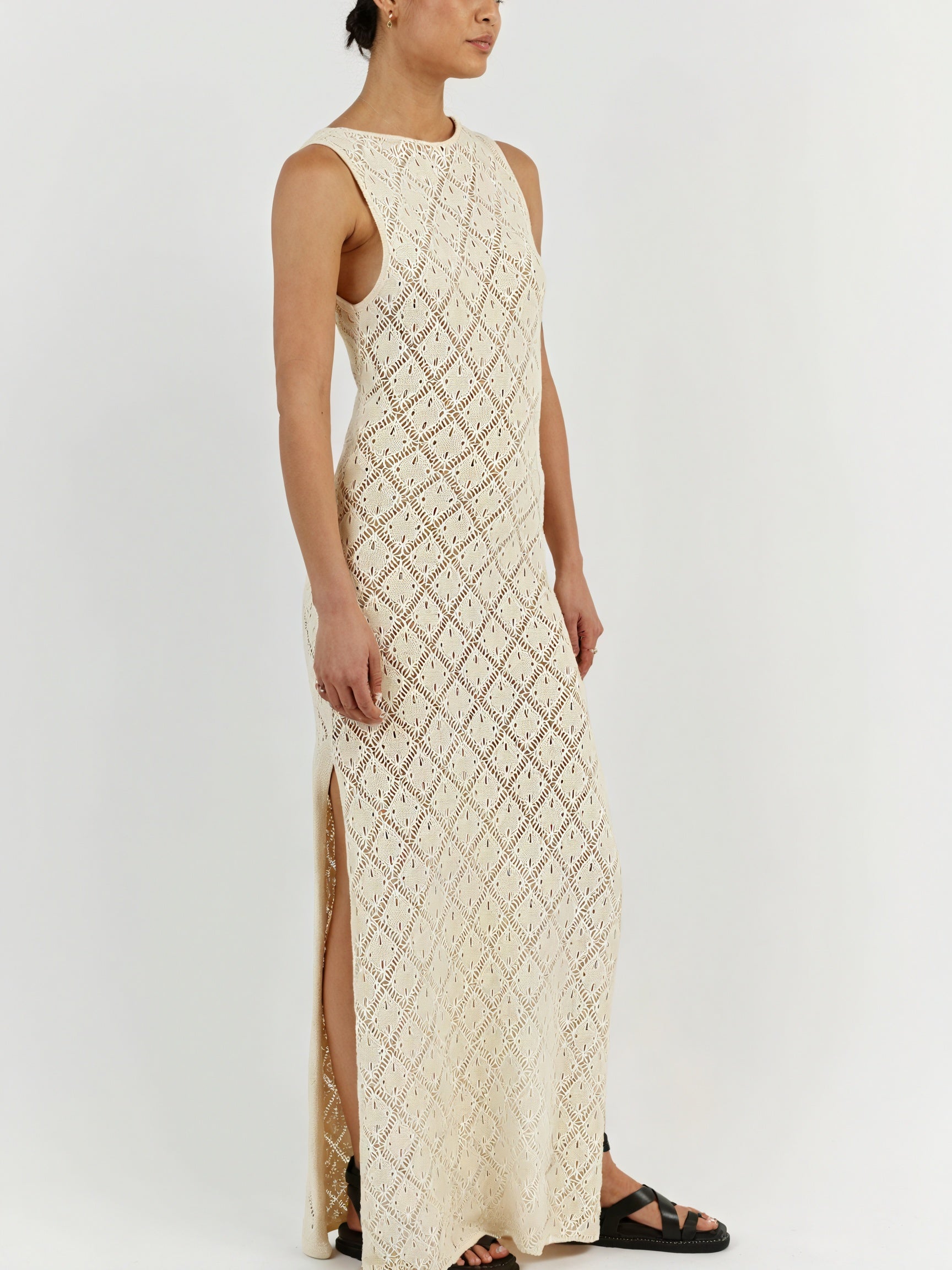 Women's Maxi Dress – Sleeveless Open Knit Design-83712-ec37fc37-321f-4c13-9fbf-889d822c6161