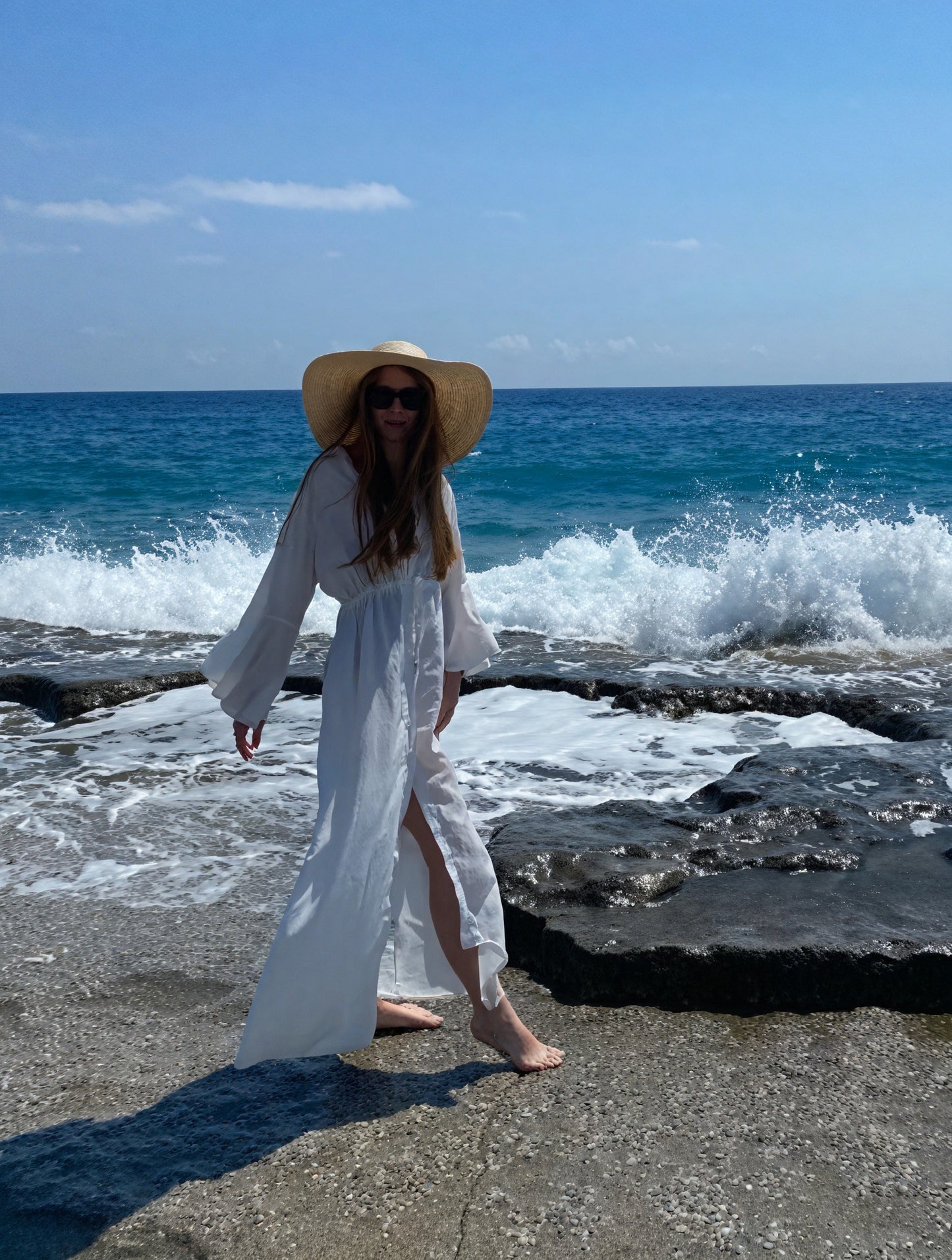 Women's Maxi Dress – V-Neck Long Sleeve with Tie Waist, Flowing Design-83779-1ac6fbb2-cd3b-4ae4-ac4d-e94d6a2162bd