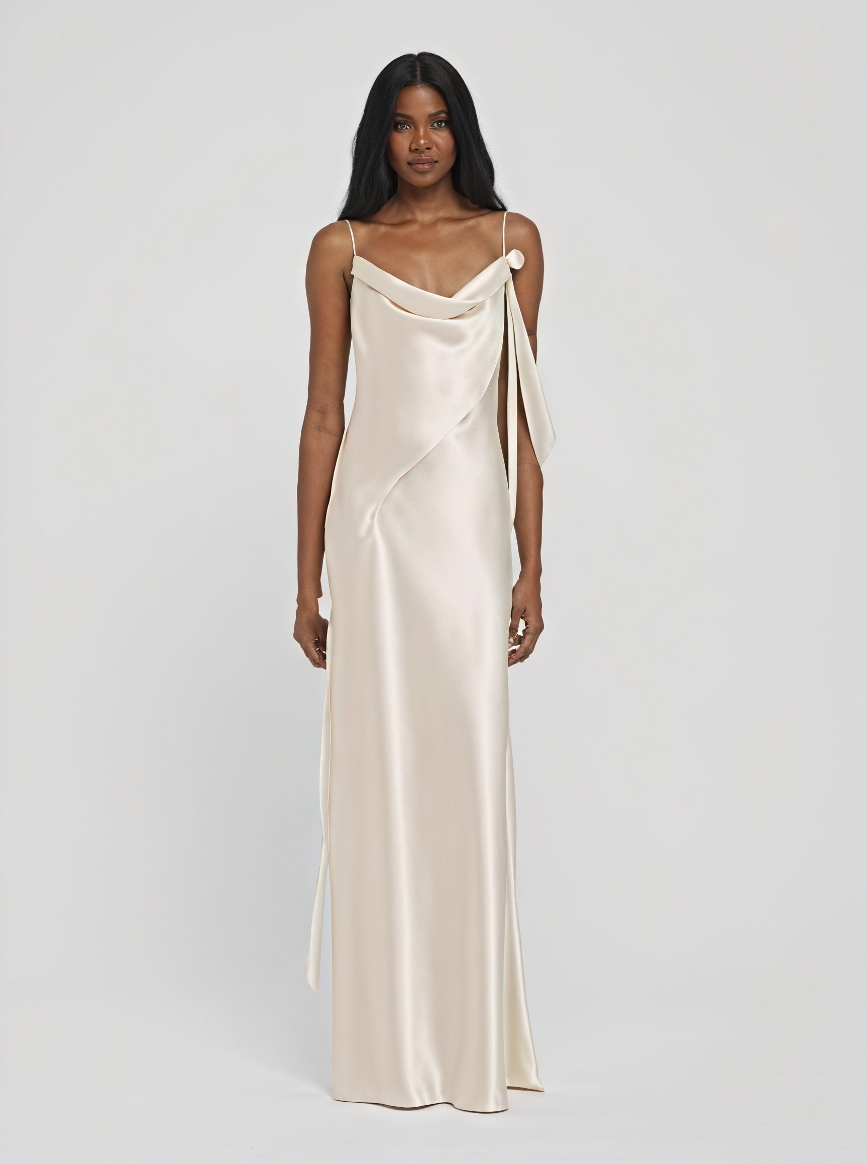 Women's Satin Cowl Neck Floor Length Dress with Spaghetti Straps-83831-c386d1d3-536d-42dc-9e0f-a812a44c6b33