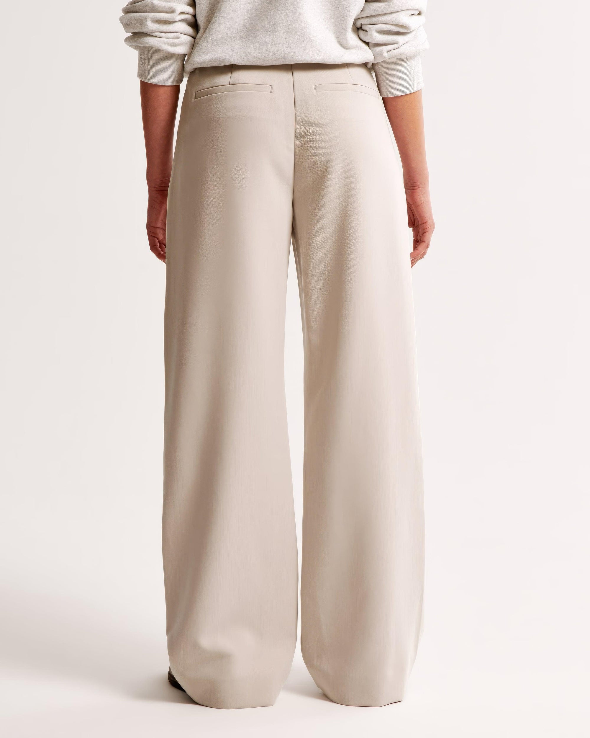 Women's High-Waisted Wide-Leg Pleated Trousers - Smooth Fabric, Modern Minimalist Style-83175-d728ca90-ba79-4265-b328-b5e17d2cd5a1