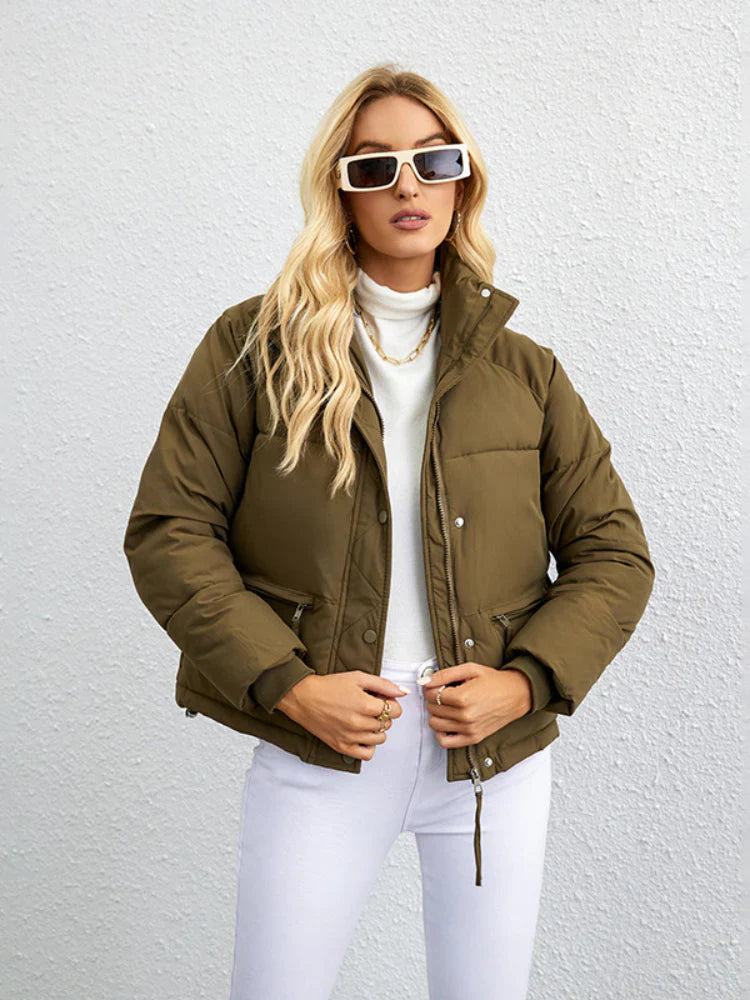 Women's Quilted Cropped Puffer Jacket – High Collar, Water-Resistant-65207-0c5e9b6e-f691-4147-983f-7cf211c8d782