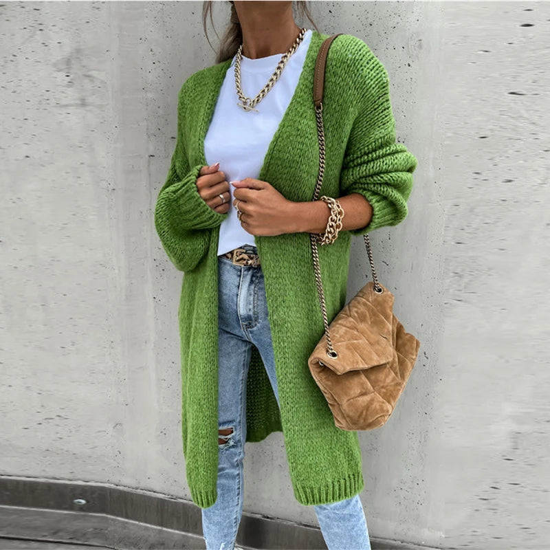 Women's Longline Cardigan – Open Front, Ribbed Knit, Layering Style, Basicfold-74479-181b82cb-1001-4fd5-8ada-3bb71e033d4f