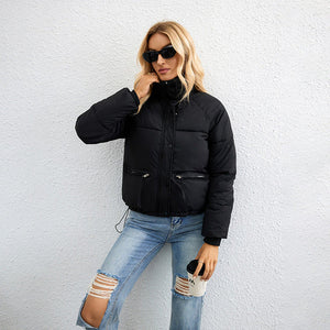 Women's Quilted Cropped Puffer Jacket – High Collar, Water-Resistant-65207-2dc6e9d8-5eca-4272-8761-9c1794a4eb69