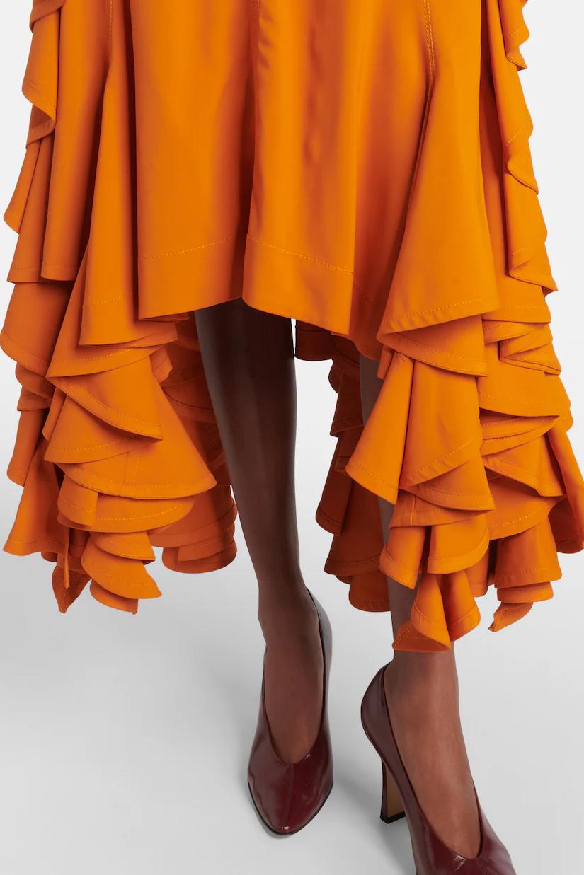 Statement High-Low Dress with Ruffled Skirt