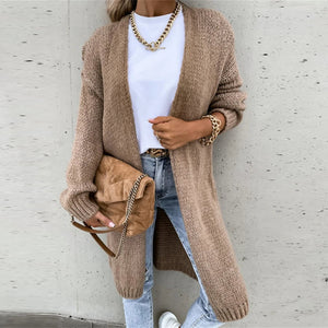 Women's Longline Cardigan – Open Front, Ribbed Knit, Layering Style, Basicfold-74479-6ff90b8b-1c1e-4a92-9e00-92dce12c84ef