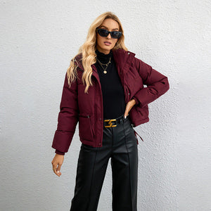 Women's Quilted Cropped Puffer Jacket – High Collar, Water-Resistant-65207-73dc7695-c6ab-4bff-b8b8-a32fc35f42db