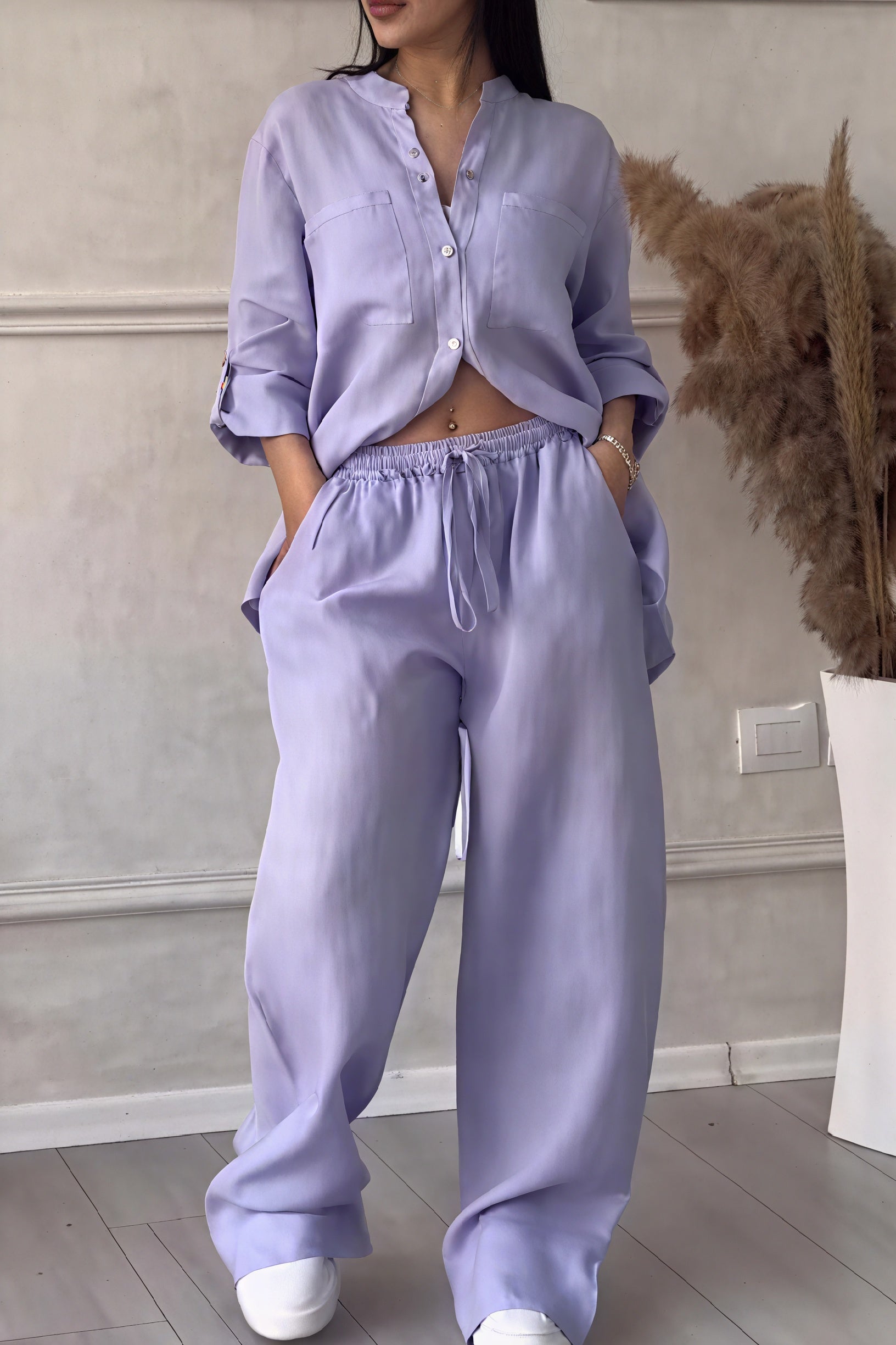 Women's Linen Button-Down Wide-Leg Suit Set – Relaxed Fit, Minimalist Style-81140-4ee9d711-5fdd-4062-ad8d-c7a5d3138149