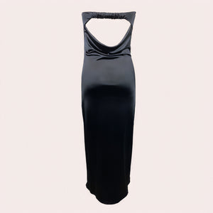 Women's Strapless Maxi Dress – Satin Fabric, Floor-Length, Elegant-83174-365b0adb-20b4-4404-ad8f-6ed281336528