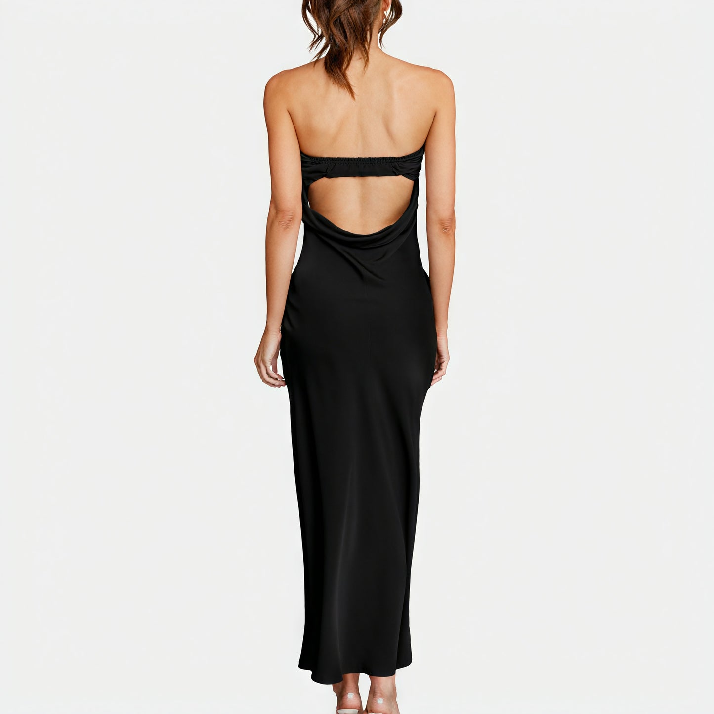 Women's Strapless Maxi Dress – Satin Fabric, Floor-Length, Elegant-83174-26448d9c-8c1b-44bd-a417-25689010bb2a