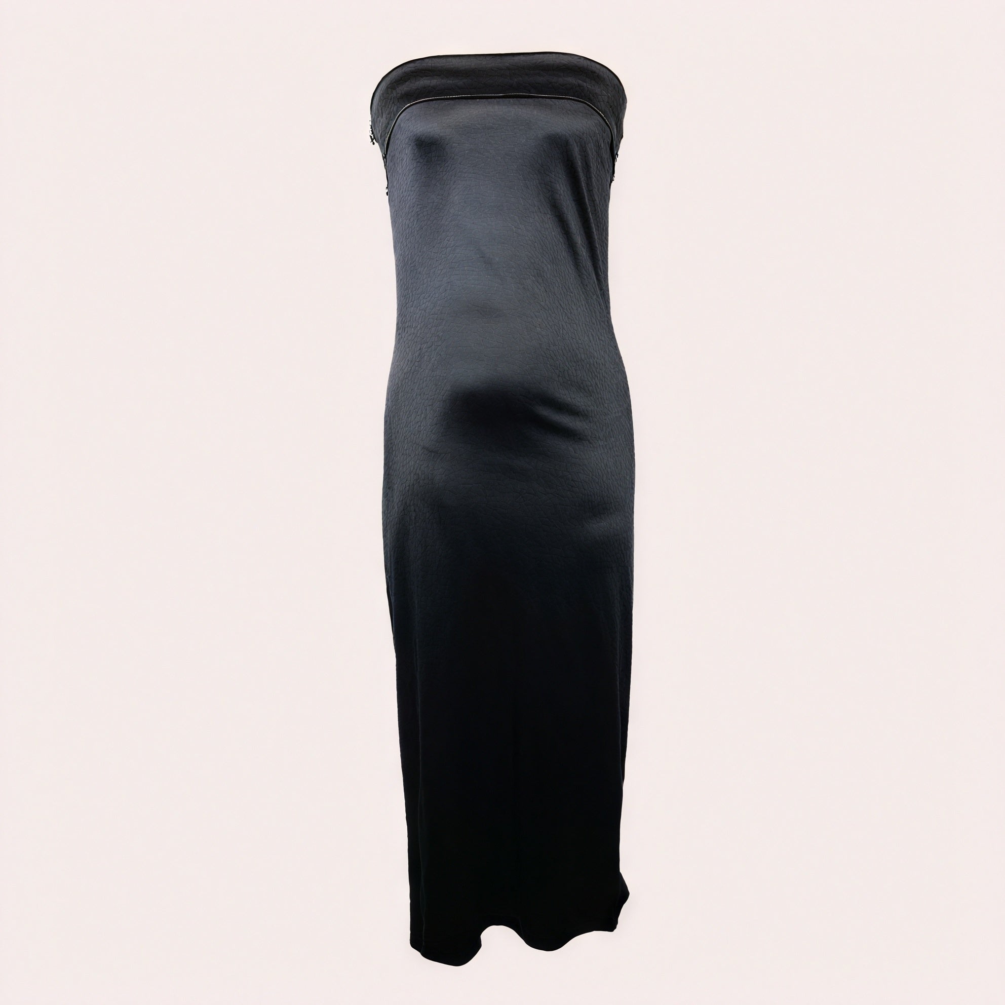 Women's Strapless Maxi Dress – Satin Fabric, Floor-Length, Elegant-83174-6b374fef-0969-43d6-9068-d8242a549285