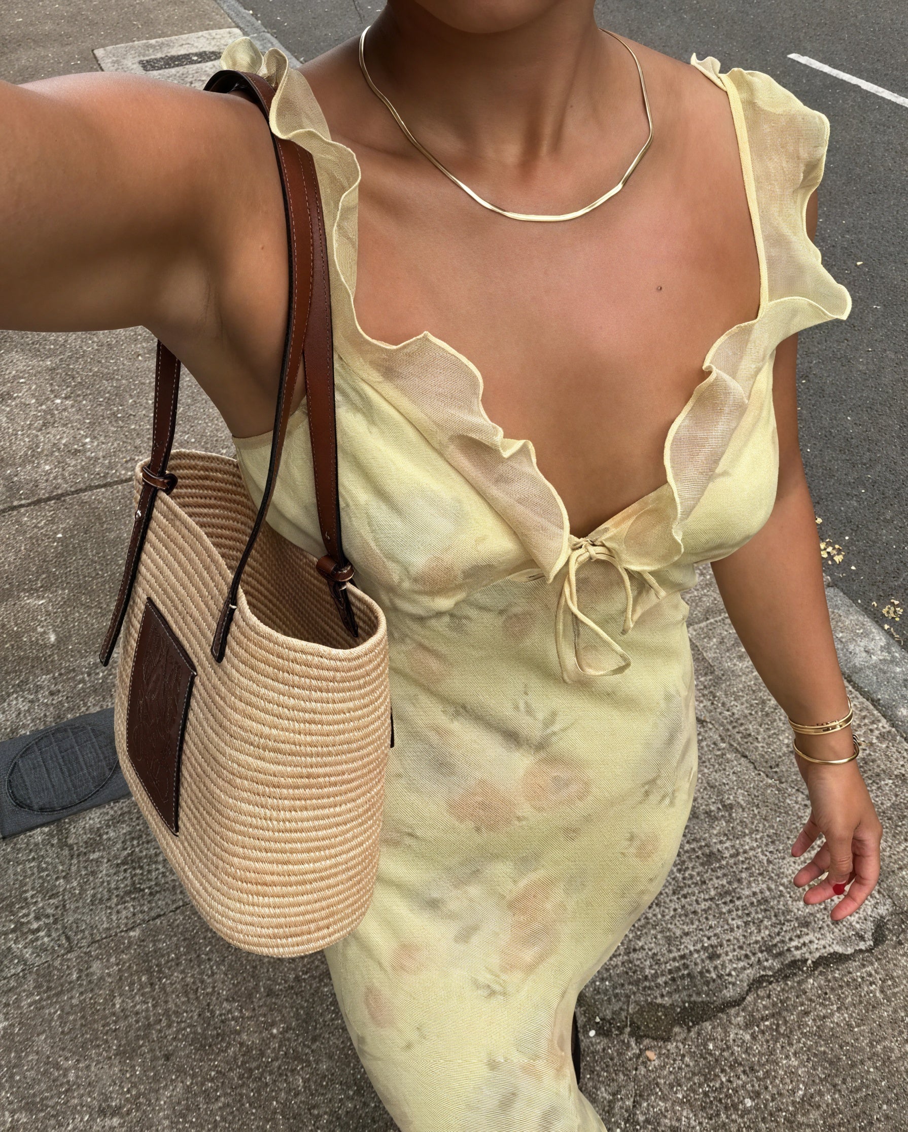 Women's Floral Midi Dress – Spaghetti Strap Ruffle, Lightweight-83695-9a9aef45-26d4-455b-b1f6-b79729fa20d3
