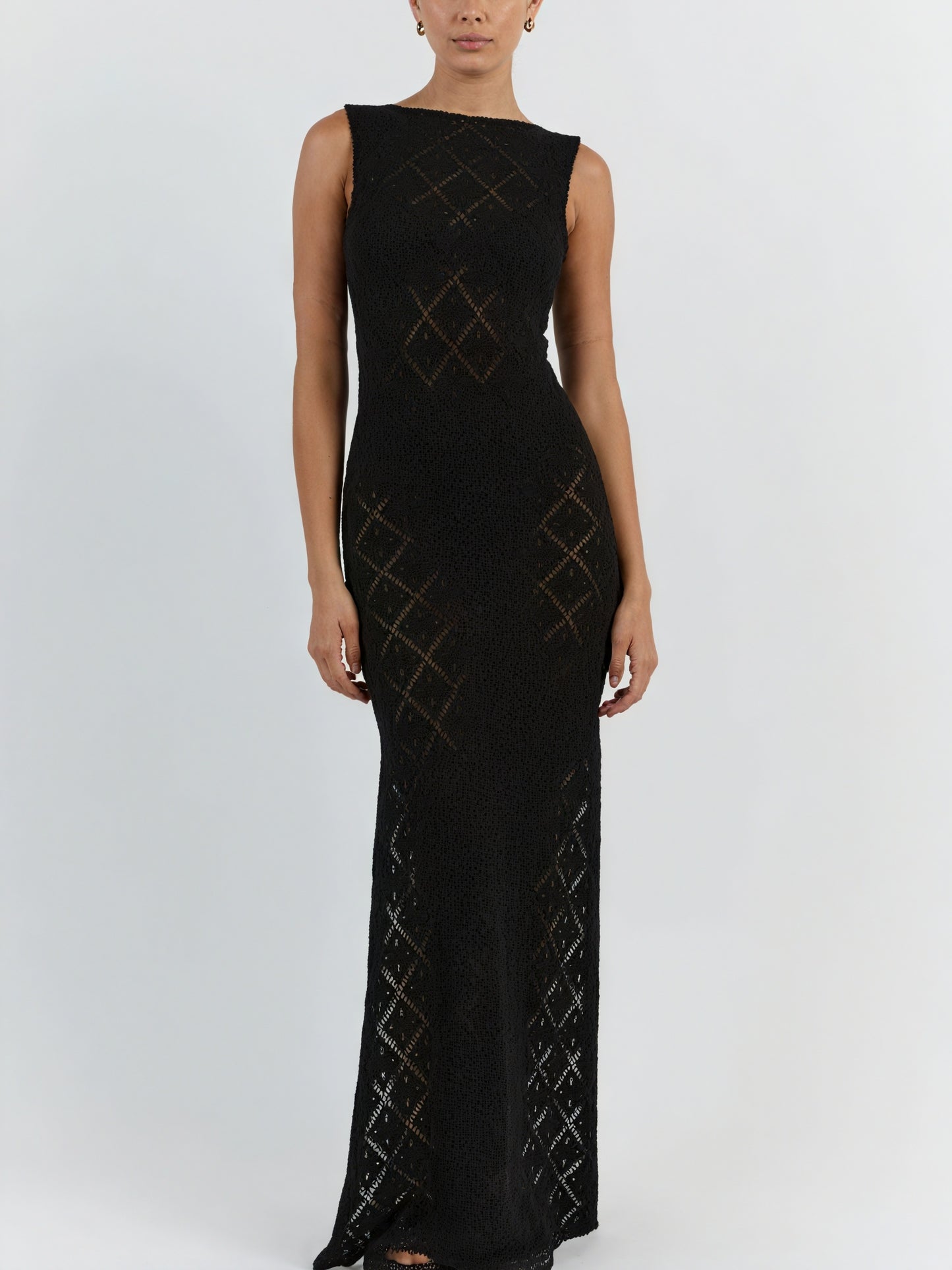Women's Maxi Dress – Sleeveless Open Knit Design-83712-bc0766b8-941b-4d04-99ef-3a870b2138f8