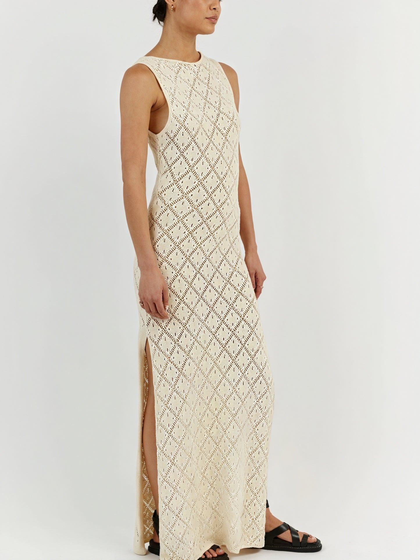 Women's Maxi Dress – Sleeveless Open Knit Design-83712-ec37fc37-321f-4c13-9fbf-889d822c6161