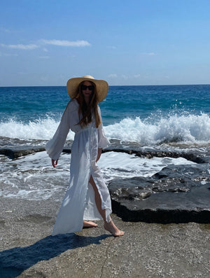 Women's Maxi Dress – V-Neck Long Sleeve with Tie Waist, Flowing Design-83779-1ac6fbb2-cd3b-4ae4-ac4d-e94d6a2162bd