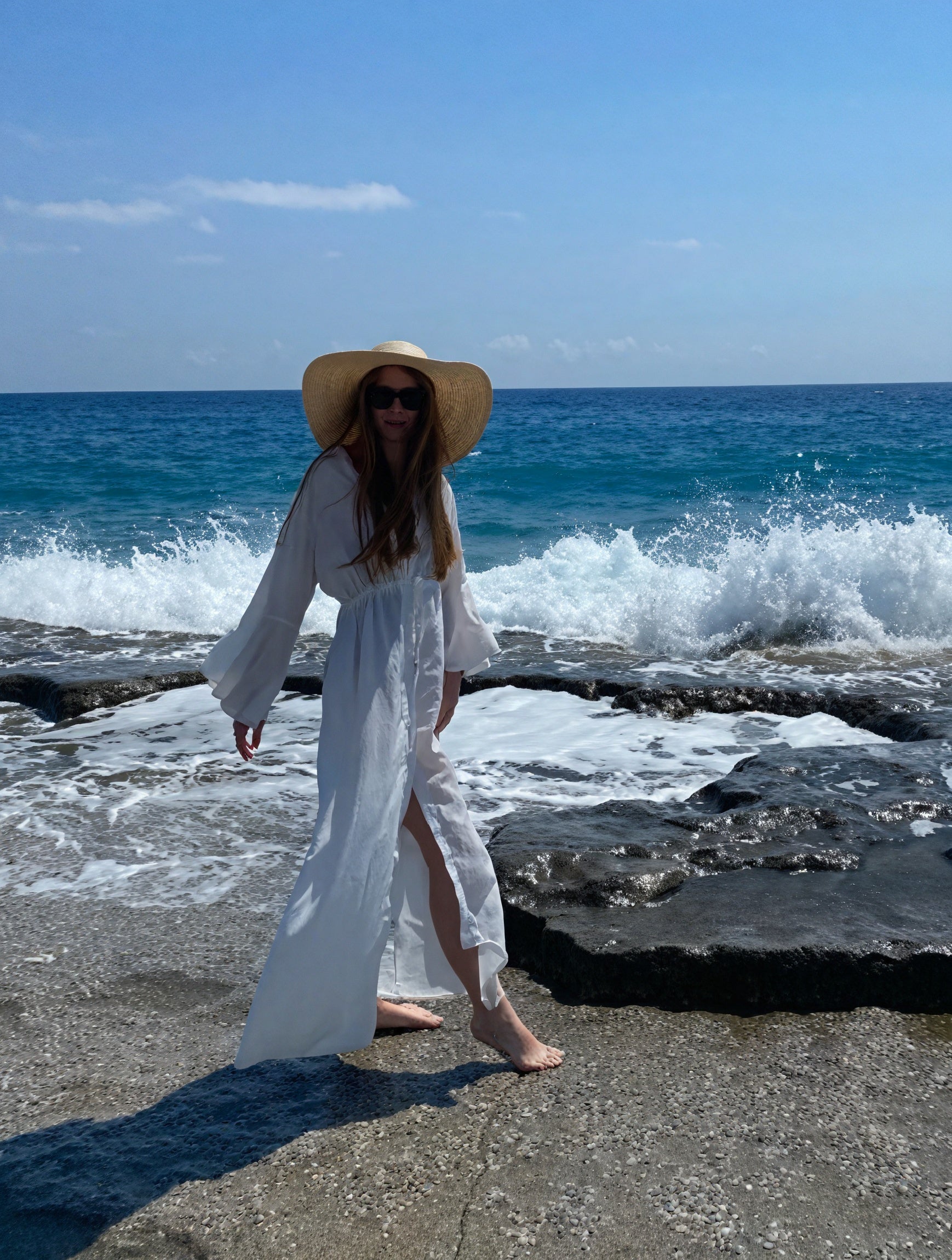 Women's Maxi Dress – V-Neck Long Sleeve with Tie Waist, Flowing Design-83779-1ac6fbb2-cd3b-4ae4-ac4d-e94d6a2162bd