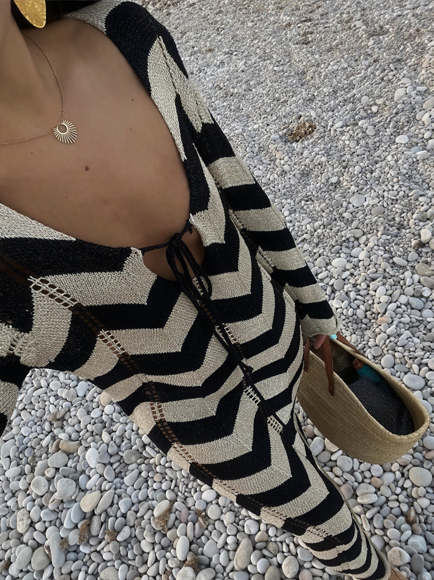 Women's Knit Dress – Chevron Pattern, Long Sleeve-83785-ceb59c37-a5b5-4761-8e16-553f8a3676af