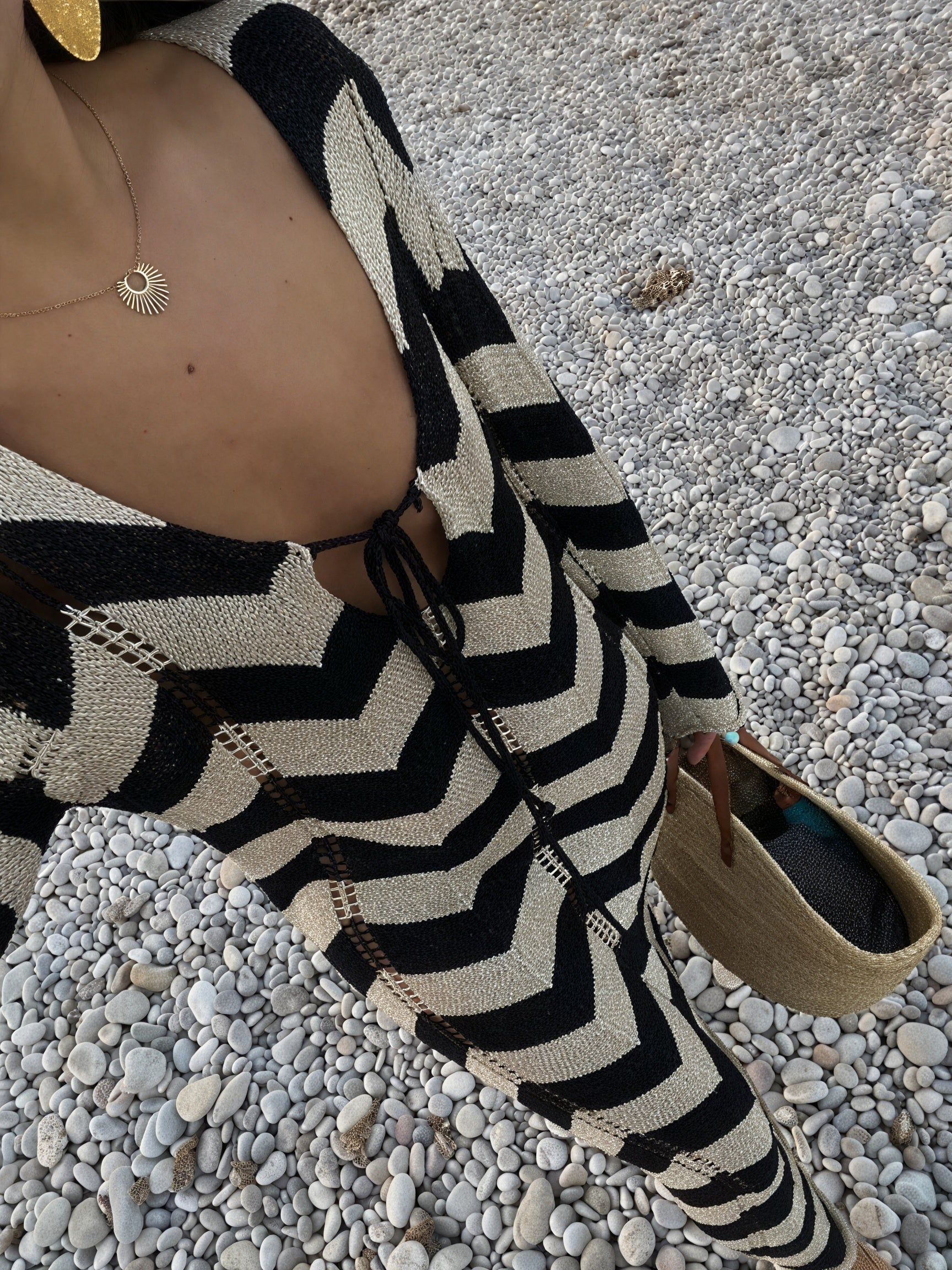Women's Knit Dress – Chevron Pattern, Long Sleeve-83785-ceb59c37-a5b5-4761-8e16-553f8a3676af