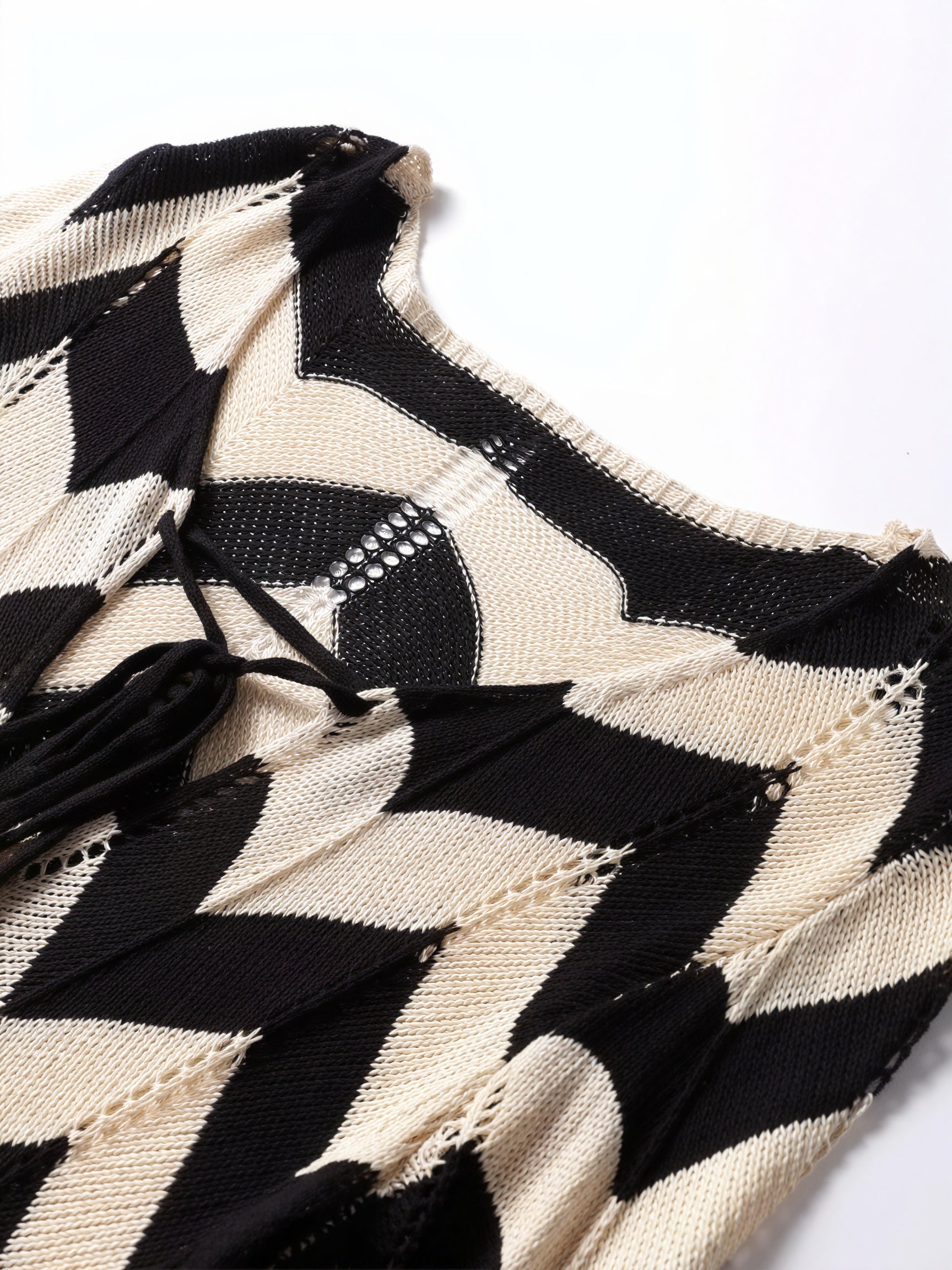 Women's Knit Dress – Chevron Pattern, Long Sleeve-83785-1f66fb26-1f63-4b3a-ade9-f6b36807cc72