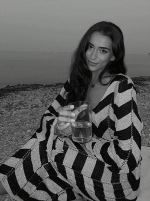 Women's Knit Dress – Chevron Pattern, Long Sleeve-83785-2b802701-fa9b-4316-b7f7-e104a6d6141f