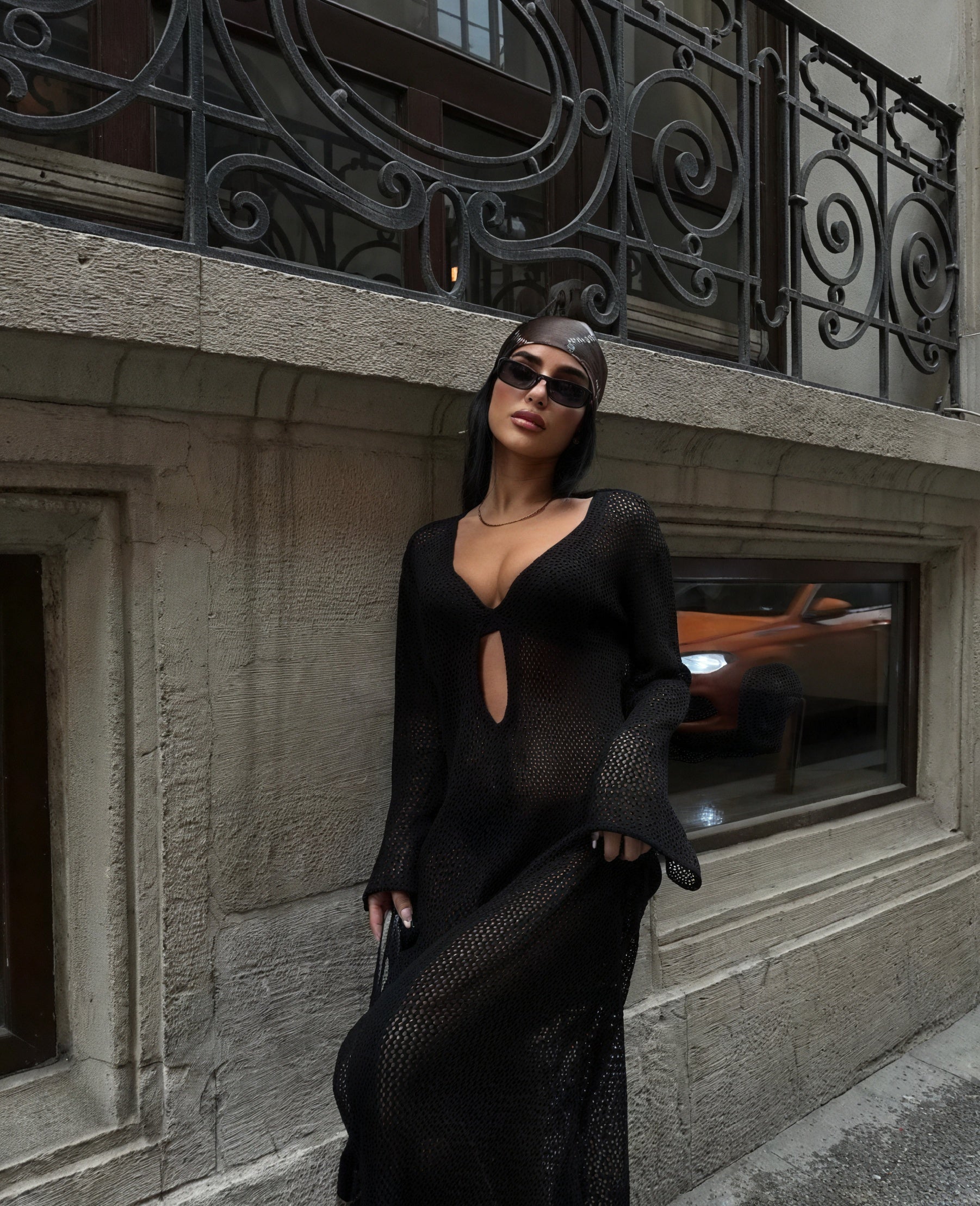 Women's Sheer Knit Maxi Dress – Long Sleeve Cutout Beach Cover-up-83803-c699fdfa-01b8-463f-b312-9eb6ee7dc234
