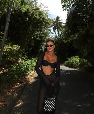 Women's Sheer Knit Maxi Dress – Long Sleeve Beach Cover-Up, Lightweight-83806-9e3185a4-ddf7-4b71-b48b-ec743360f594