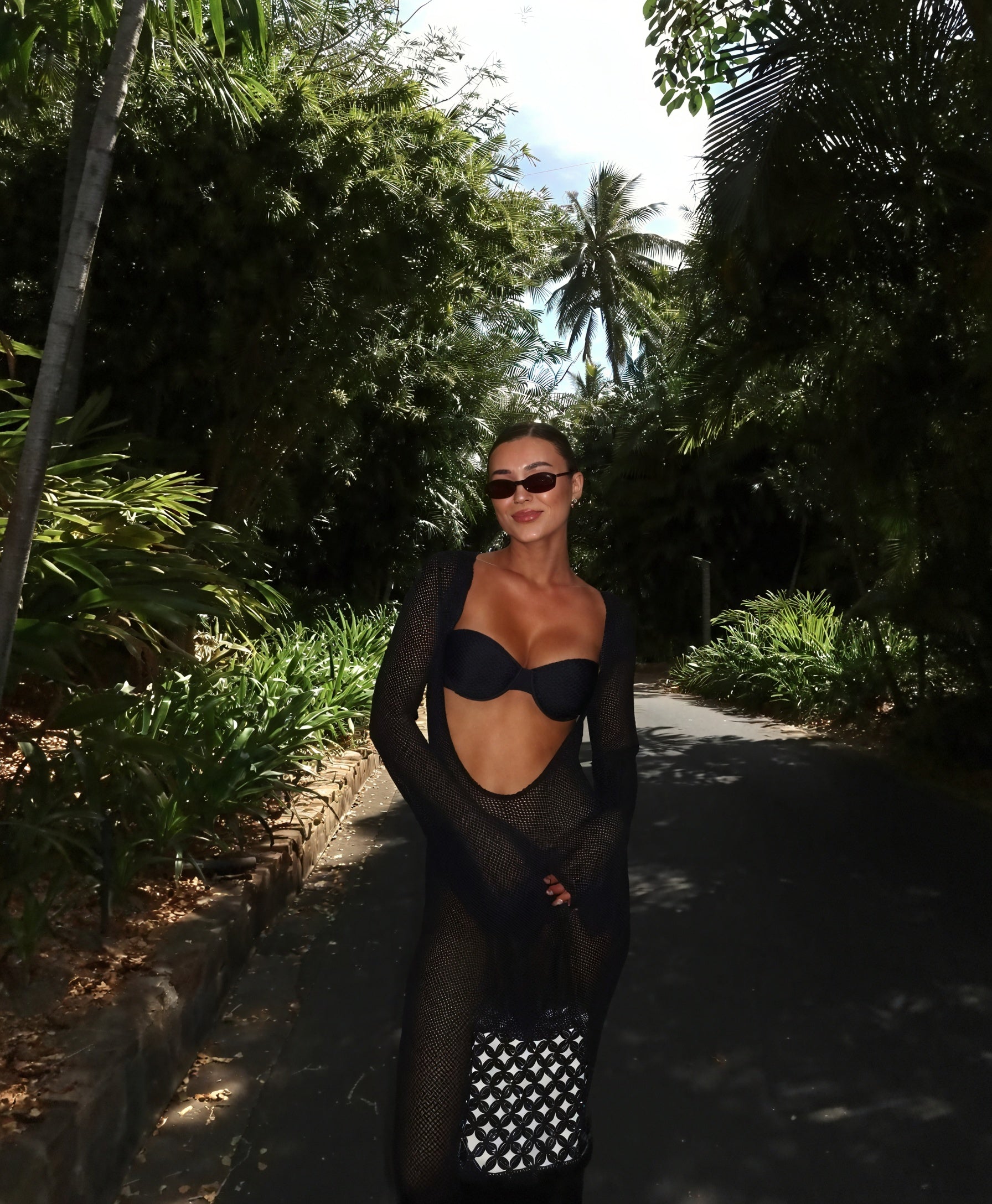 Women's Sheer Knit Maxi Dress – Long Sleeve Beach Cover-Up, Lightweight-83806-9e3185a4-ddf7-4b71-b48b-ec743360f594