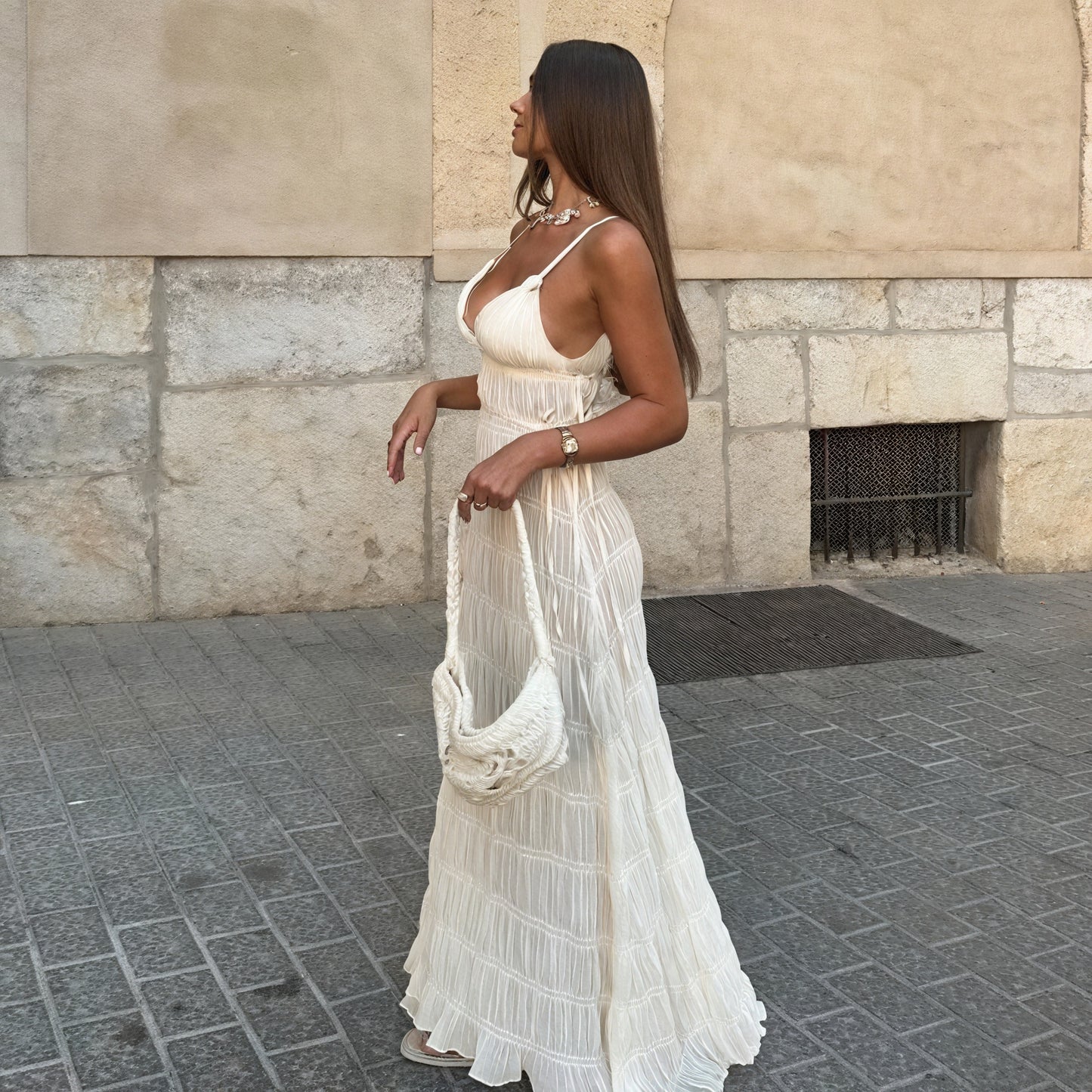 Women's Pleated Maxi Dress – Spaghetti Strap, Flowing-83811-0d74ee4c-aea8-45e2-8fd0-e0d5003a3a74