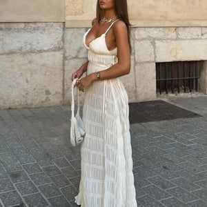 Women's Pleated Maxi Dress – Spaghetti Strap, Flowing-83811-64a12fdc-6ba1-437d-8064-e21543e86384