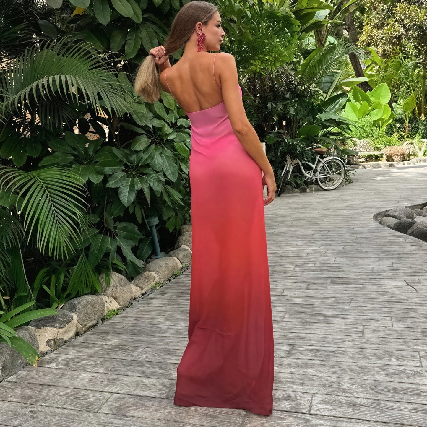 Women's Maxi Dress – Ombre Color Gradient, Sleeveless Spaghetti Strap-83812-2af0af6b-db03-4ef7-b241-0a1166007841