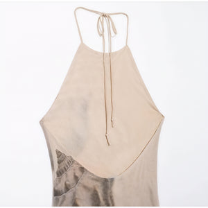 Women's Maxi Dress – Halter Neck, Textured Print, Floor-Length-83816-17241f35-fda6-46ca-8bd4-d260b848ab7b
