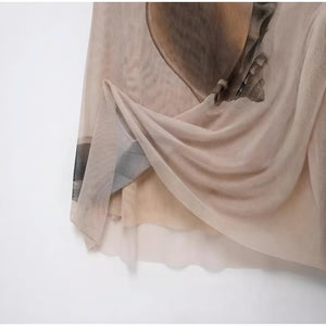 Women's Maxi Dress – Halter Neck, Textured Print, Floor-Length-83816-61060094-8d74-4576-9f35-758c217e3c71