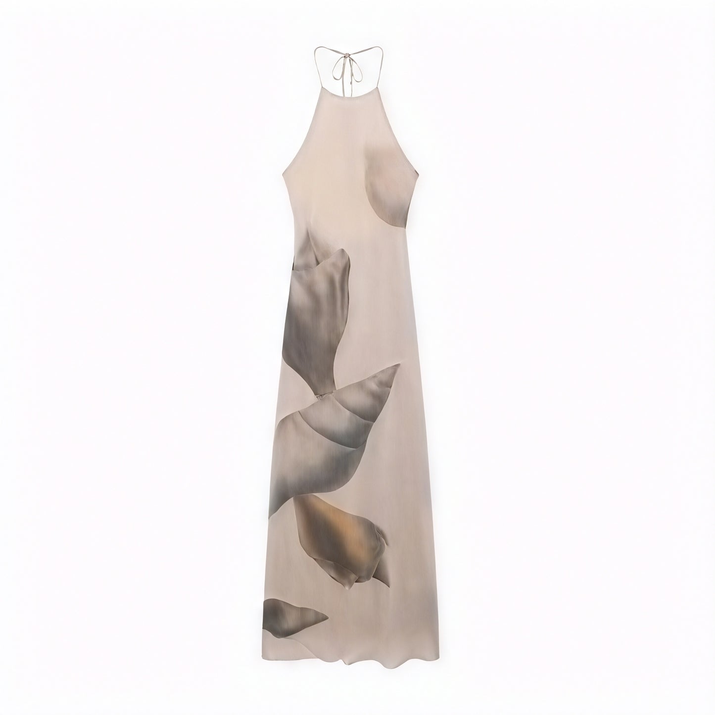 Women's Maxi Dress – Halter Neck, Textured Print, Floor-Length-83816-c6fd10d8-1d1c-4919-aebf-cd88767b6090