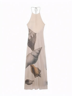 Women's Maxi Dress – Halter Neck, Textured Print, Floor-Length-83816-54144f81-bd1a-49bc-891c-dc47d30341c6