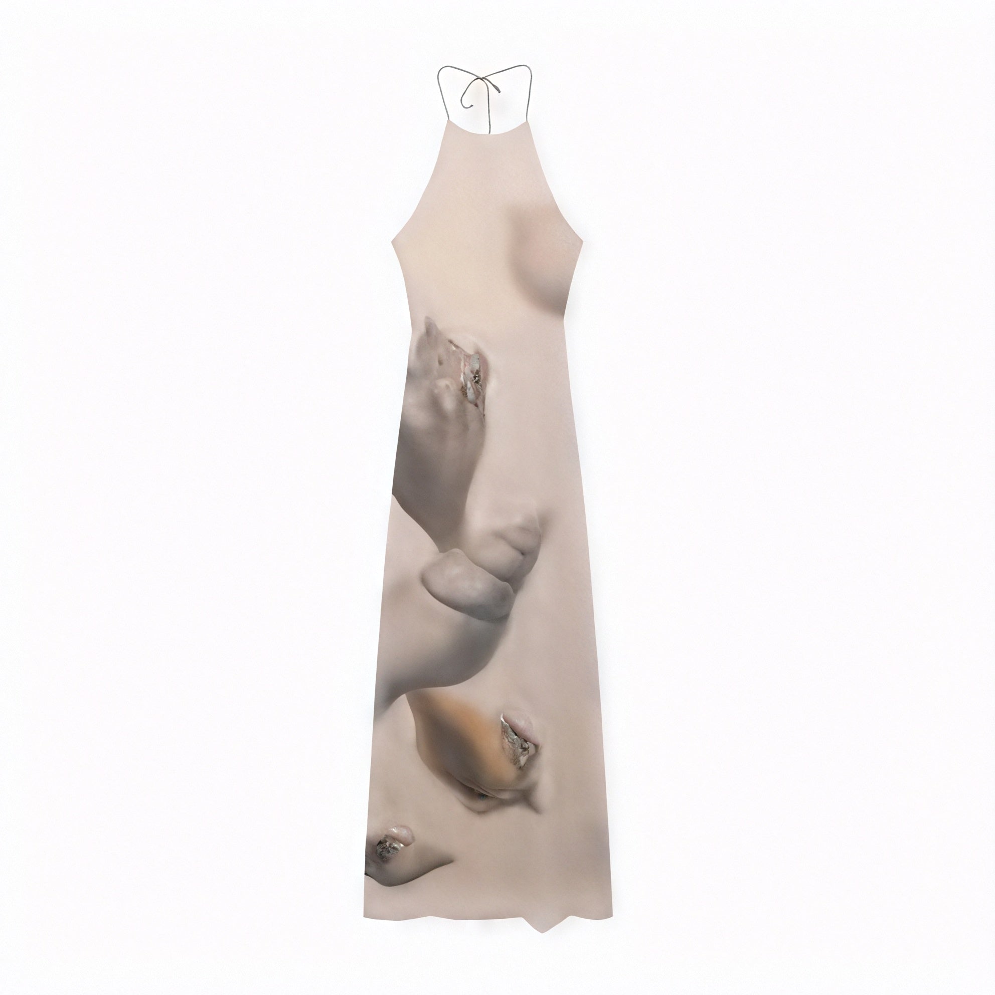 Women's Maxi Dress – Halter Neck, Textured Print, Floor-Length-83816-2245765d-8d8f-4d4e-a3d0-03e36bb86a75