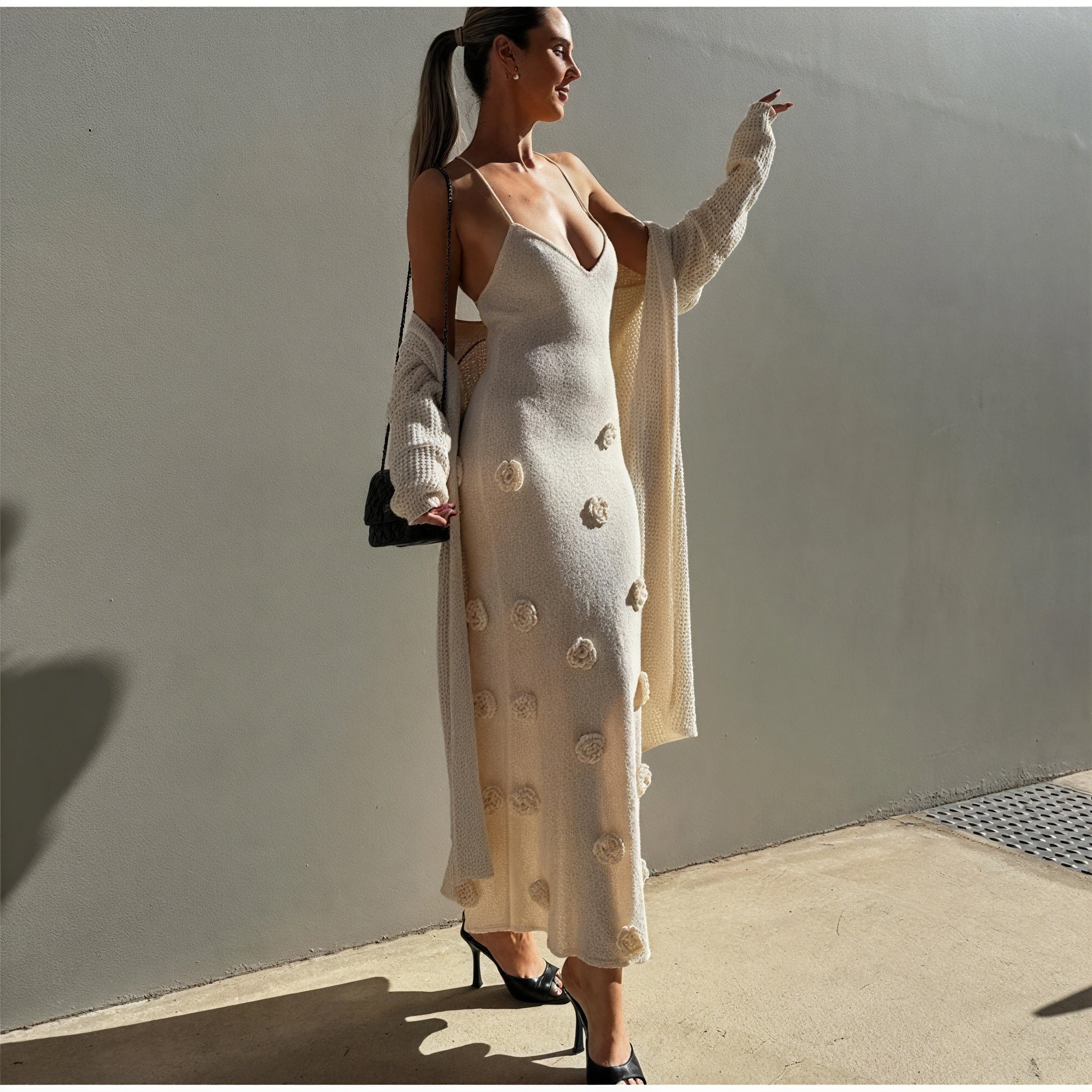 Women's White Floral Spaghetti Strap Dress for Special Occasions-83821-0725867c-f7e5-4328-8f86-de021431e166