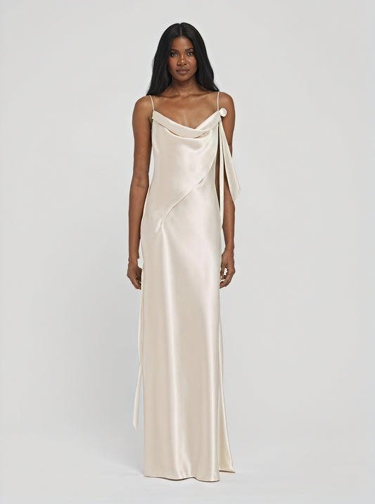 Women's Satin Cowl Neck Floor Length Dress with Spaghetti Straps-83831-c386d1d3-536d-42dc-9e0f-a812a44c6b33