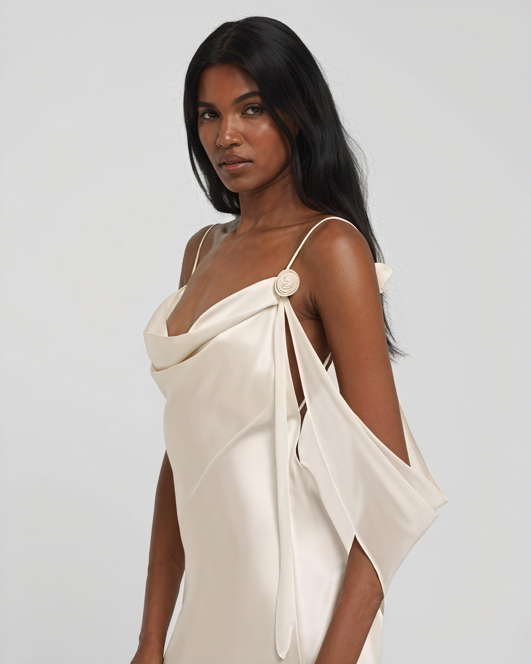 Women's Satin Cowl Neck Floor Length Dress with Spaghetti Straps-83831-b760b857-21dd-416e-a020-dfa62c8cadb4
