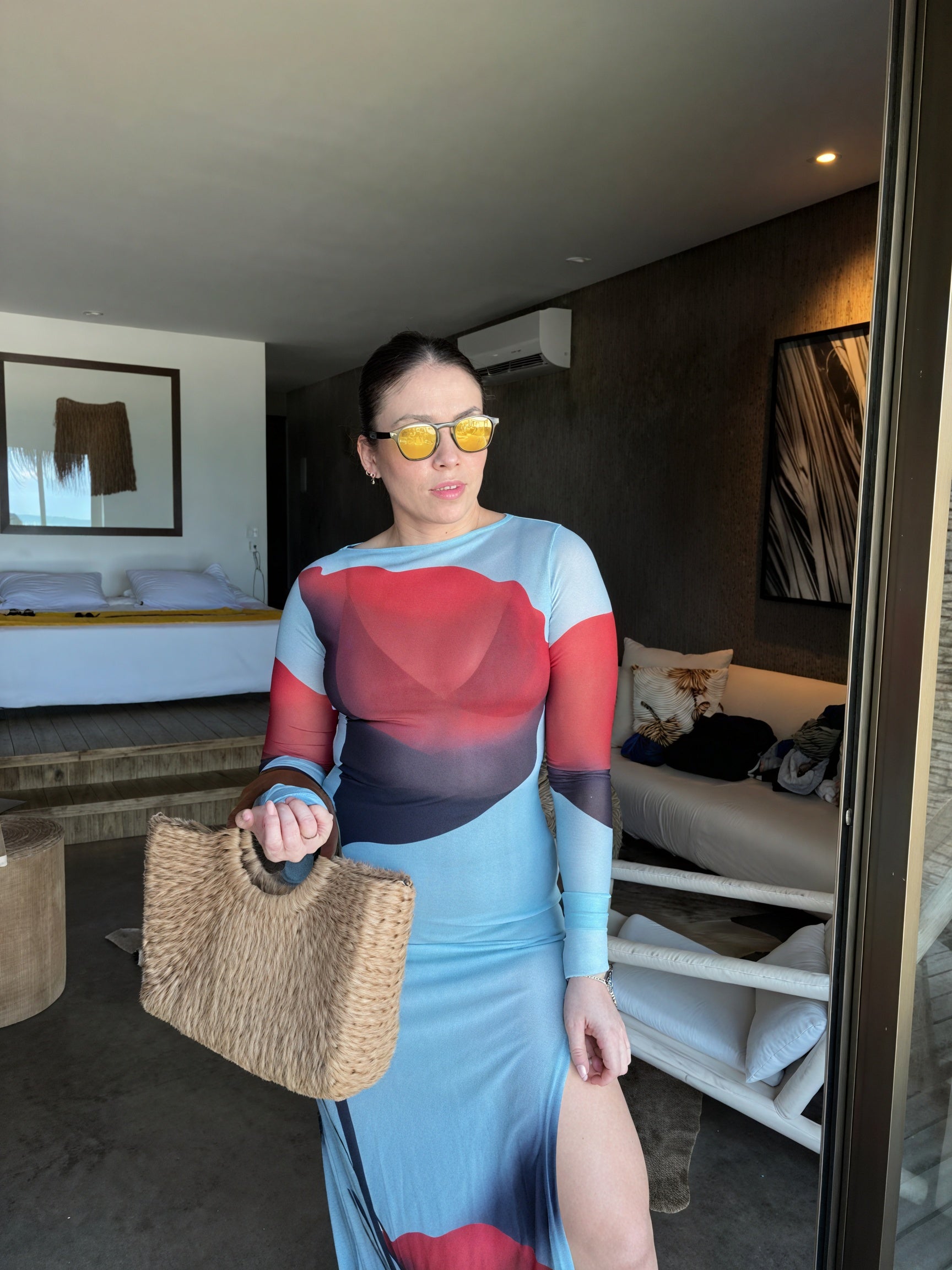 Women's Long Sleeve Maxi Dress – Colorful Artistic Print, Floor-Length-83850-aa5ed527-3d09-45b9-874b-daf556f8b9a9